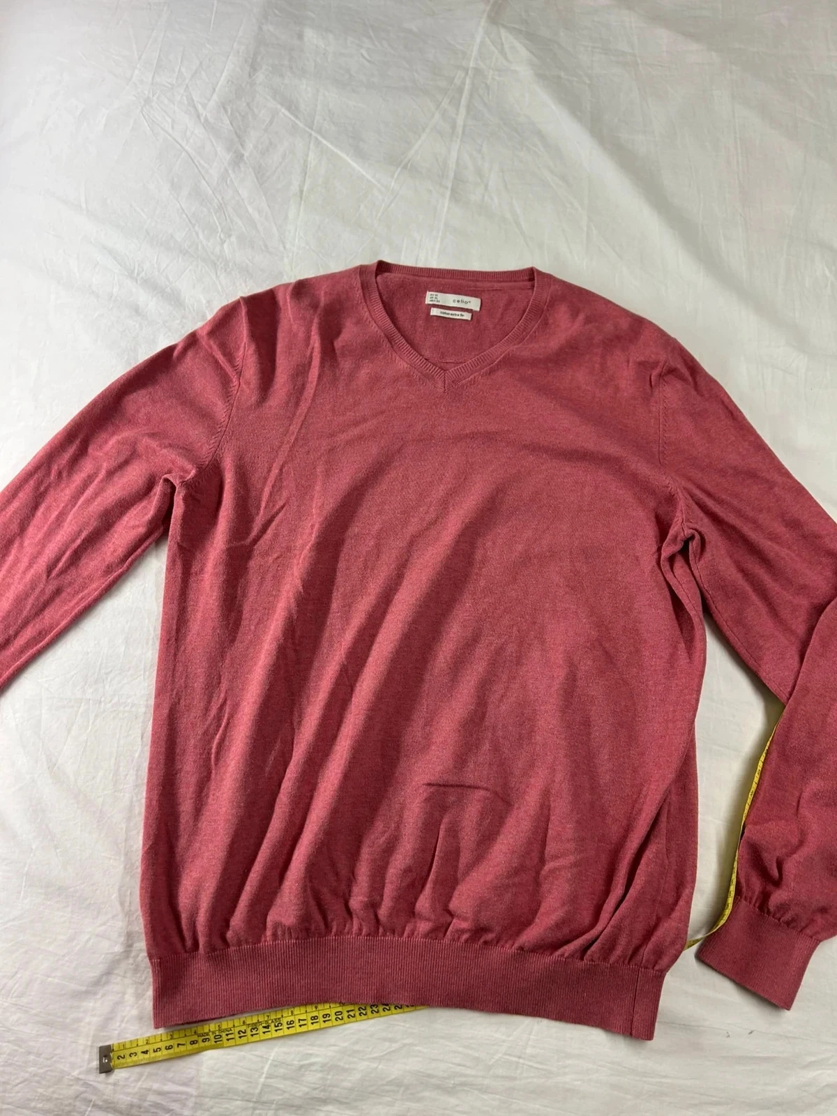 Sweat à col V rose celio